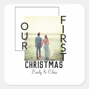 Adesivo Quadrado Mínimo para adicionar o nome do casal no Primeiro