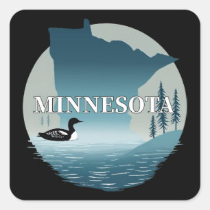 Adesivo Quadrado Minnesota Estados Unidos da América