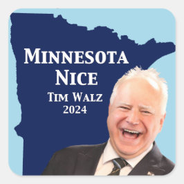 Adesivo Quadrado Minnesota Nice Tim Walz