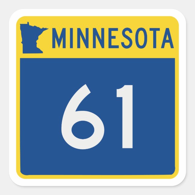 Adesivo Quadrado Minnesota Trunk Highway 61 (Frente)