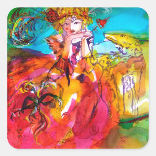 Adesivo Quadrado MIRANDOLINA, rosa, amarelo fuchsia