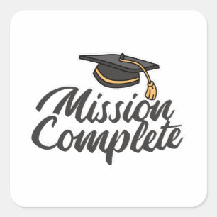 Adesivo Quadrado Missão de graduação concluída