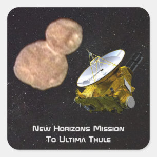 Adesivo Quadrado Missão de New Horizons a Ultima Thule