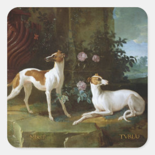 Adesivo Quadrado Misse e Turlu, dois galgos de Louis XV