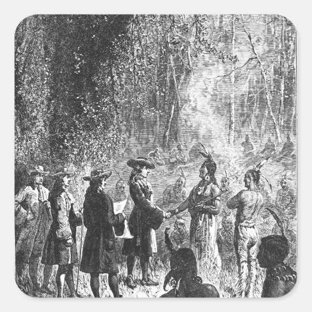 Adesivo Quadrado Missionários da Morávia Entre os índios (Frente)