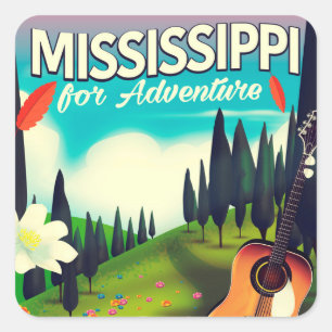 Adesivo Quadrado Mississippi Para aventura