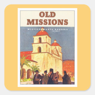 Adesivo Quadrado Missões Santa Barbara do vintage