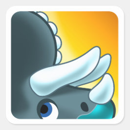 Adesivo Quadrado MISTÉRIO HORNED DINOSAUR de Jeff Willis Art