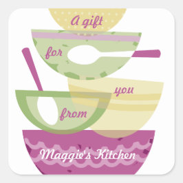 Adesivo Quadrado Mistura de panificação de cozinhar de orquídeas em