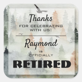 Adesivo Quadrado Misty Forest Masculine Party Favor Stickers