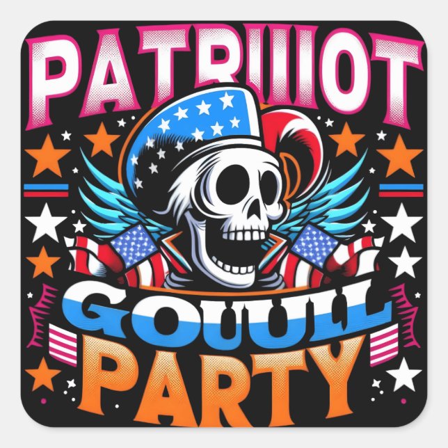 Adesivo Quadrado Mito Fantasma e Patriotismo na Arte Pop (Frente)