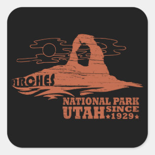 Adesivo Quadrado Moab Antigo - Utah - Parque Nacional - Arcos
