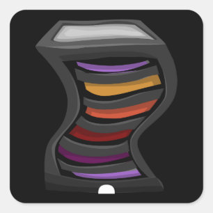 Adesivo Quadrado Mobiliário brilhante de cor escura