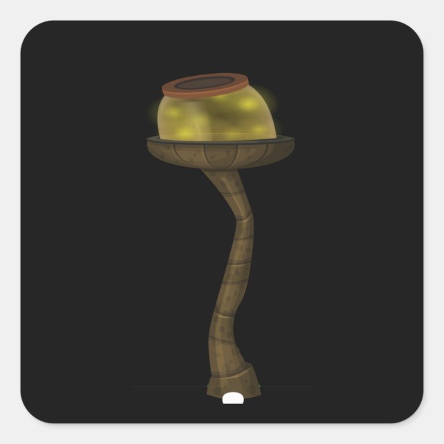 Adesivo Quadrado Mobiliário brilhante lâmpada de chão de fogos (Frente)