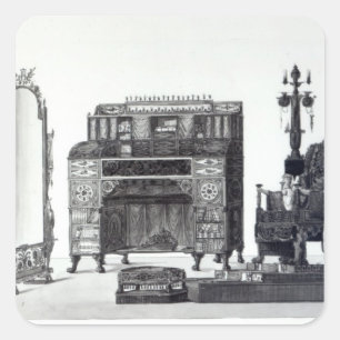 Adesivo Quadrado Mobiliário no estilo grego