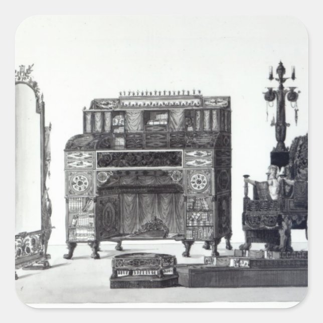 Adesivo Quadrado Mobiliário no estilo grego (Frente)