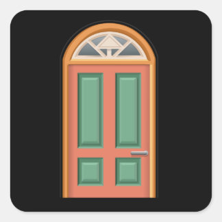 Adesivo Quadrado Mobiliário polido porta cor laranja madeira porta