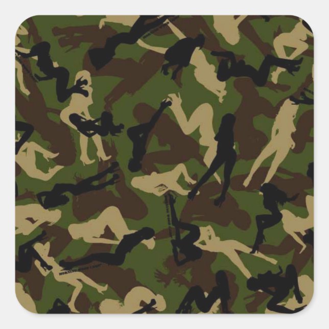Adesivo Quadrado Moça Camo Stickers (Frente)