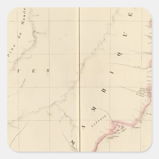 Adesivo Quadrado Moçambique África 47 (Frente)