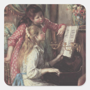 Adesivo Quadrado Moças ao Piano de Pierre Renoir