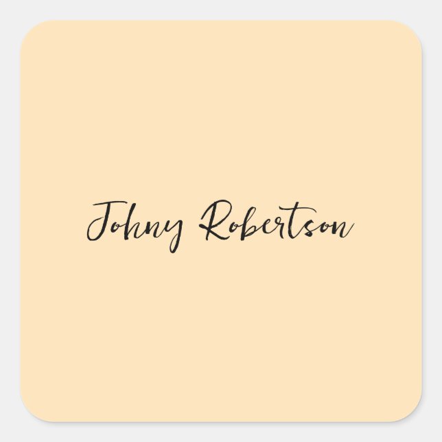 Adesivo Quadrado Mocasiin Peachy Yellow Plain Elegant Professional (Frente)