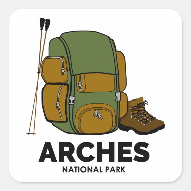 Adesivo Quadrado Mochila do Parque Nacional Arches (Frente)