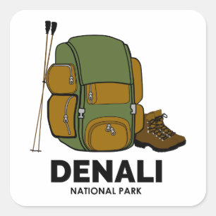 Adesivo Quadrado Mochila do Parque Nacional Denali