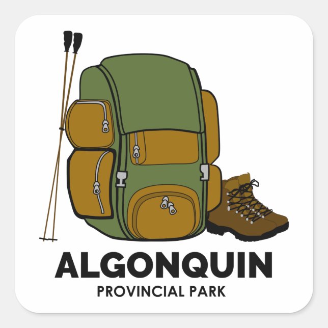 Adesivo Quadrado Mochila do Parque Provincial de Algonquin (Frente)