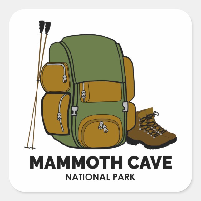 Adesivo Quadrado Mochila Nacional do Parque Mammoth Cave (Frente)