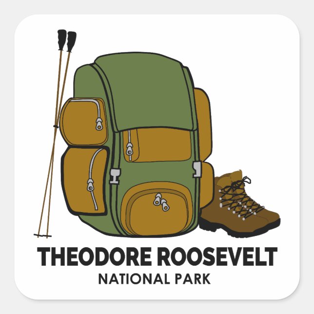 Adesivo Quadrado Mochila Nacional do Parque Theodore Roosevelt (Frente)