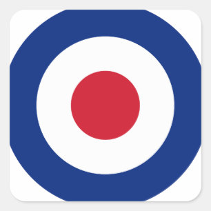 Adesivo Quadrado Mod - Clássico Roundel - Alvo de Arqueiro Bullseye