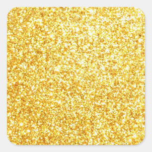 Adesivo Quadrado Modelo Clássico Glamouroso com Brilho Dourado