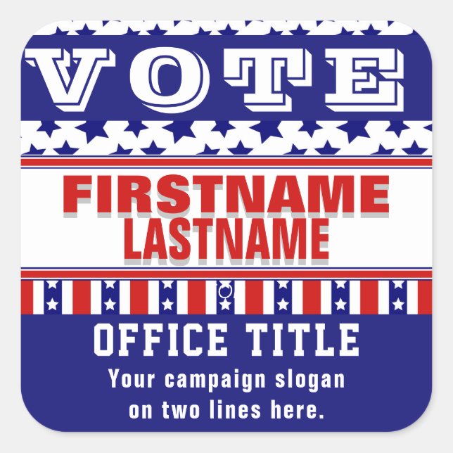 Adesivo Quadrado Modelo da Campanha Personalizada Rodar o Clássico  (Frente)