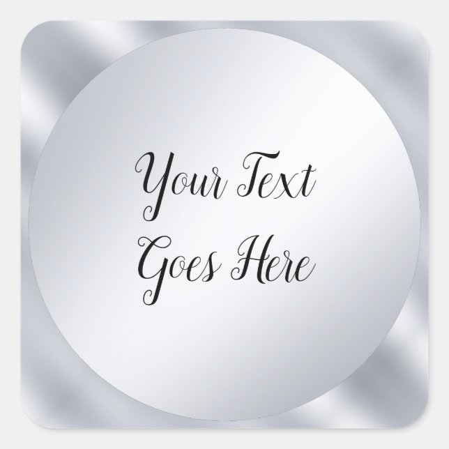 Adesivo Quadrado Modelo de aparência elegante prata manuscrita pers (Frente)