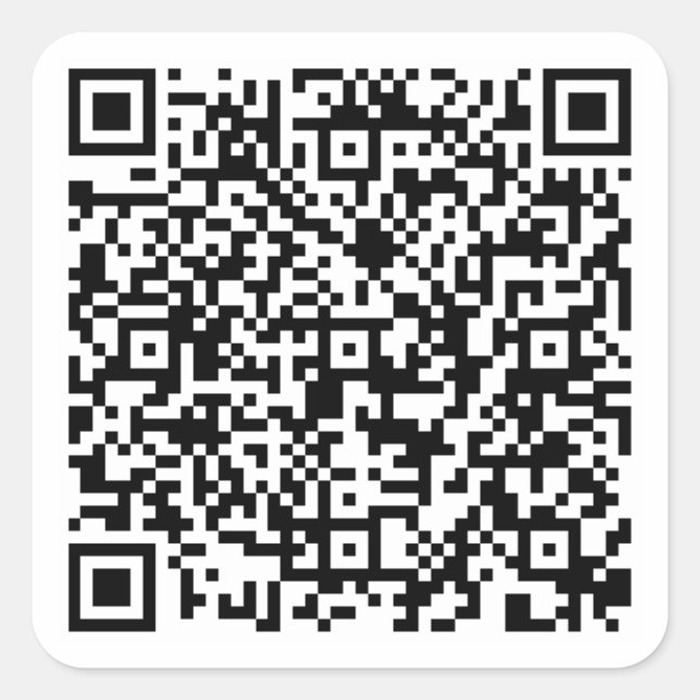 Adesivo Quadrado Modelo de Código QR Personalizado (Frente)