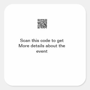 Adesivo Quadrado Modelo de evento comercial de scan de código Q R s