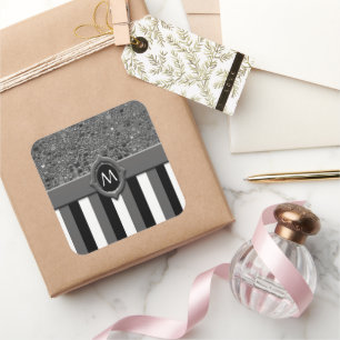 Adesivo Quadrado Modelo de fundo Abstrato com faixa branca preta