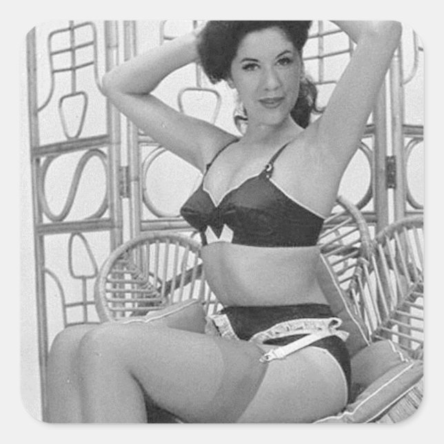 Adesivo Quadrado modelo de lingerie (Frente)