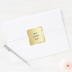 Adesivo Quadrado Modelo de Ouro Seu Texto Personalizado Roteiro Cal