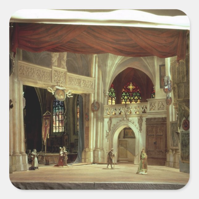 Adesivo Quadrado Modelo de palco para a ópera (Frente)