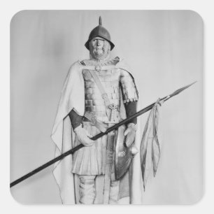 Adesivo Quadrado Modelo de um cavalryman de Carolingian