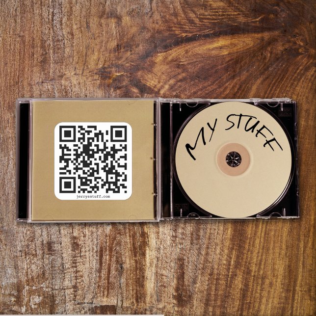 Adesivo Quadrado Modelo de URL do CÓDIGO QR (Criador carregado)