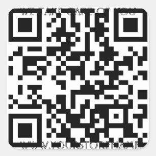 Adesivo Quadrado Modelo do código de QR com algum texto