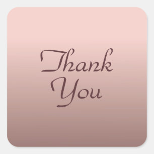 Adesivo Quadrado Modelo Elegante Cor Dourado Rosa Obrigado