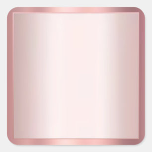 Adesivo Quadrado Modelo Elegante em Dourado Rosa com Texto em Branc