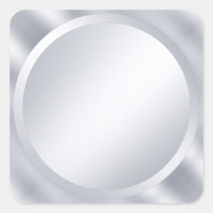 Adesivo Quadrado Modelo Elegante Personalizado em Metalizado Prata