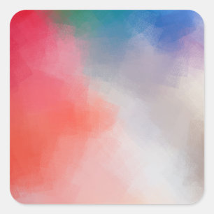 Adesivo Quadrado Modelo em Branco Colorido Tendência Rosa Vermelho 