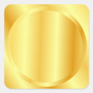 Adesivo Quadrado Modelo em Branco com Aparência Metálica Dourada Fa