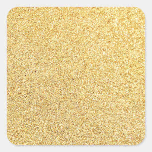 Adesivo Quadrado Modelo em Branco com Brilho Dourado Moderno Elegan
