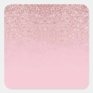 Adesivo Quadrado Modelo em Branco com Brilho em Dourado Rosa Elegan